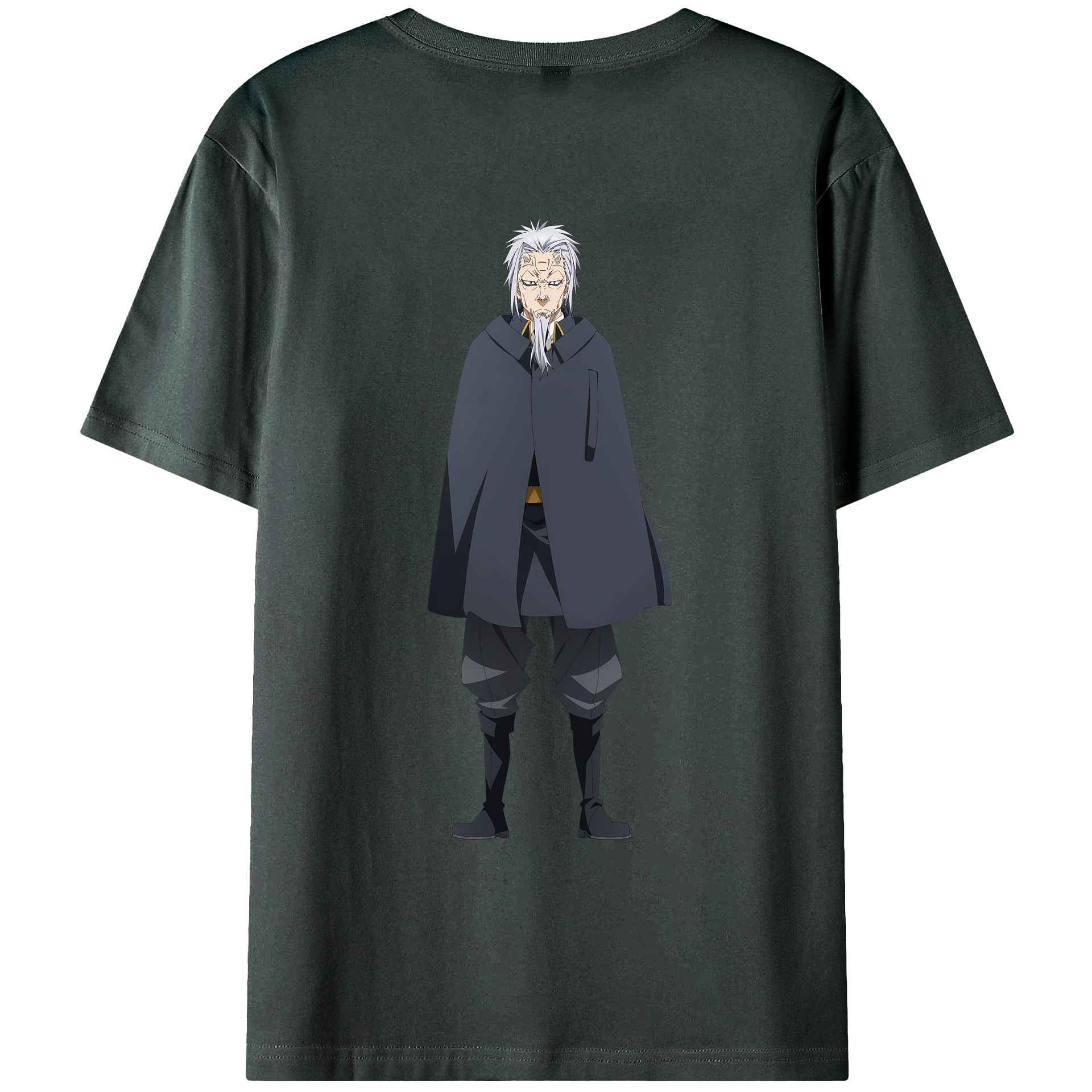 （画像用） 転スラ Regarding Reincarnated to Slime 綿100％ メンズ半袖Tシャツ（バックプリント） 通気性